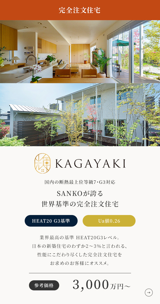 KAGAYAKI SANKOが誇る世界基準の完全注文住宅