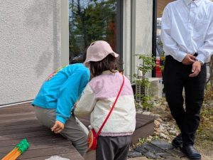 お庭でシャボン玉🫧